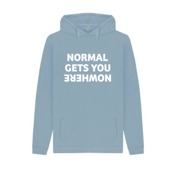 NORMAL GETS YOU NOWHERE <BR>Unisex Organic Pullover Hoodie